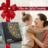 Mandala Dotting Tools Kit with Acrylic Paints and Reusable Stencils - Dot Art Set for Rock Painting, DIY Craft Project, Home Decor Drawing Activity CEREM