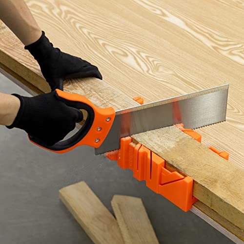 Navaris Miter Box with Saw - Mitre Box with 12" Hand Saw Cutter Tool Included for Cutting Wood Woodwork - Angle Cutter for Joinery Navaris