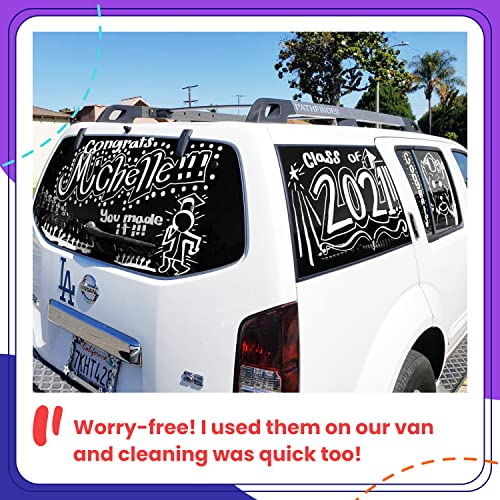 White Jumbo Chalk Markers - 15mm Window Markers | Pack of 2 White pens - Use on Cars, Chalkboard, Whiteboard, Blackboard, Glass, Bistro | Loved by Chalkola