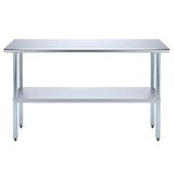 AmGood 14" X 60" Stainless Steel Work Table | Metal Kitchen Food Prep Table | NSF AmGood