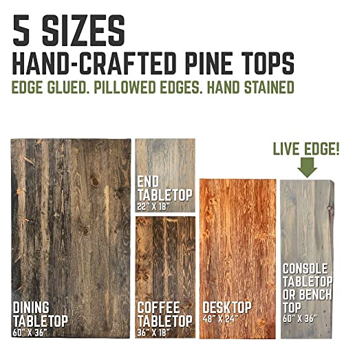 PIPE DECOR Restore Wood for Console Table Top or Bench 48 in. x 16 in. x 1.25 in. Reclaimed Ponderosa Pine Wood in Sunset Cedar Stain PIPE DECOR