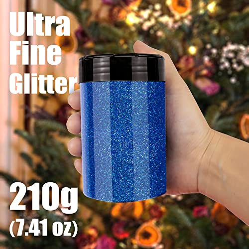 Iridescent Ultra Fine Glitter Powder 7.41Oz/210g Rainbow Resin Glitter PET Flakes Crafts Sequins Epoxy Chips Flakes for Tumblers Slime Making - WoodArtSupply