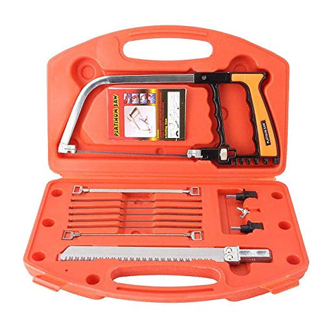 12Pcs Multifunction Handsaw Set,Hacksaw,Coping Saw, Bow Saw, Wood Saw, Steel Saw for Cutting Wood, Tile, Glass, Metal, Plastic, Ceramic Hunting, SYWAN