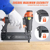 DOTOOL 18 Gauge Pneumatic Brad Nailer 2-in-1 Nail Accepts 5/8 to 2 Inch Brad Nails and 5/8 to 1-5/8 Inch Crown Staples Tool-Free Air-powered Nail Gun DOTOOL