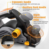 Electric Planer, JELLAS 7.5-Amp 16500 Rpm Power Hand Planer, 3-1/4 Inch Cut Width, Dual-dust out System, Dual-handle Design, Blade Protector, 2 Jellas