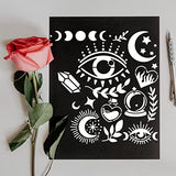 BENECREAT Witchcraft Theme Stencils 6x6 Inch The Devil's Eye Snake Moon Stainless Steel Stencil for Drawings and Woodburning, Engraving and BENECREAT