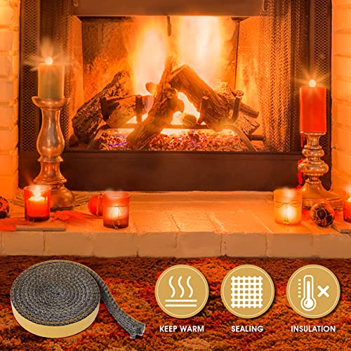 Wood Stove Gasket Kit for Woodburning Stoves, 13/16" x 1/8" x 78" Flat Wood Stove Gasket, Graphite Impregnated Fiberglass Gaskets, High Temperature - WoodArtSupply