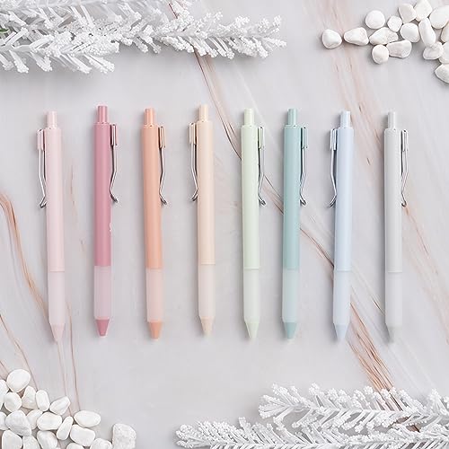 8pack 0.5mm - Macaron Colors Retractable Gel Pens For Journaling