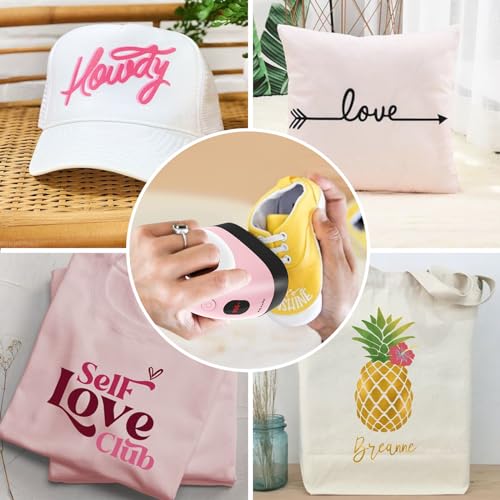 ARJudy Mini Heat Press Machine, Mini Heat Transfer Iron Press, 3 Heat Settings & Visible Temp, Portable Heat Press Easy for Crafts, T-shirt, Hats, ARJudy