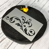 Aleks Melnyk No.349 Metal Stencil, Swirls, Ornaments, Flowers Vine, Patterns, Border, Small Stencil, 1 PC, Template for Wood Burning, Engraving, Aleks Melnyk