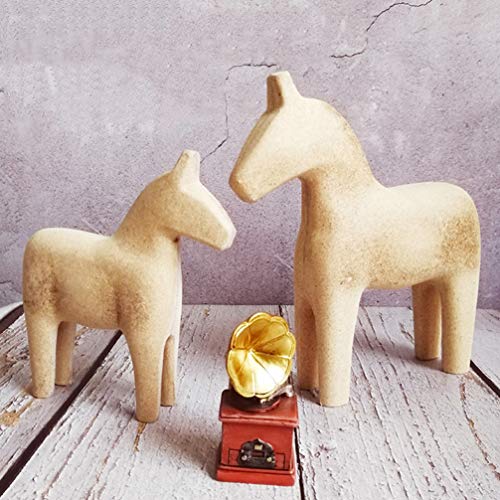EXCEART Unfinished Wood Animal Ornament Blank Wood Horse Peg Doll Figure Cutout Table Statue Model Desktop Centerpiece for Kids DIY Painting Home EXCEART