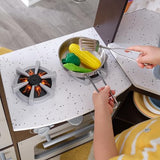 KidKraft Ultimate Corner Wooden Play Kitchen with Lights & Sounds, Play Phone and Curtains, Espresso, Gift for Ages 3+ KidKraft