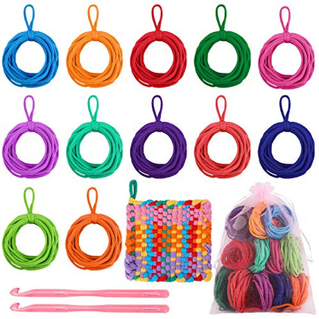 Aodaer 192 Pieces Loom Potholder Loops Weaving Loom Loops Weaving Craft Loops Refill Elastic Potholder Loops with Multiple Colors for DIY Crafts Aodaer