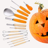 D-FantiX Halloween Pumpkin Carving Kit, 13 Pieces Professional Stainless Steel Pumpkin Carving Tools Kit with Stencils and Carrying Case - Carve D-FantiX