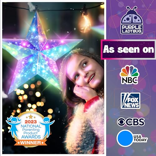 PRISMIC Make Your Own 3D Star Light Art & Craft Kit - Unique Gifts for 8 + Year Old Girls & Boys - Fun Crafts for Girls 8-12, DIY Kits for Kids Ages PURPLE LADYBUG