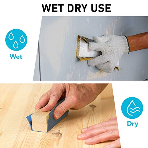 LotFancy Sandpaper 60 to 5000 Grit, 108PCS 9 x 3.6” Dry Wet Sand Paper with Sanding Block, Silicon Carbide Sanding Sheet Assortment, for Automotive LotFancy