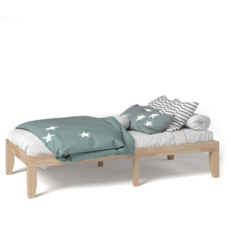 KOMFOTT 14-Inch Twin Size Solid Wood Platform Bed Frame with Slat Support KOMFOTT
