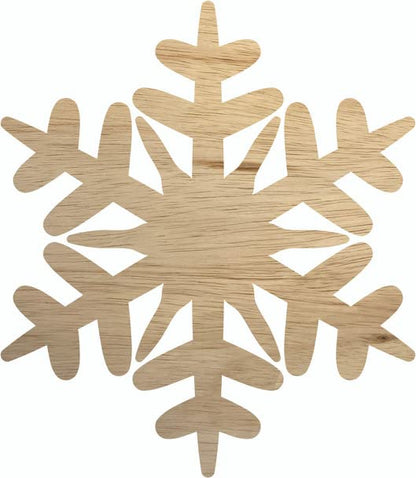 Blank Wood Snowflake Winter 5" Cutout, Unfinished Christmas Shape, DIY