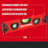 CRAFTSMAN Torpedo Level, 9 Inch, With Shock Absorbing End Caps (CMHT82390) Craftsman