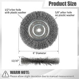 WENORA 6-Inch Wire Wheel for Bench Grinder, 0.012 Carbon Steel Wire with 1/2" & 5/8" Arbor Hole, for Removal of Rust, Paint and Scale from Metal and WENORA