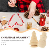 VILLCASE Unfinished Wood Christmas Tree Snowman Blank Wooden Peg Dolls Xmas Tree DIY Wooden Snowman Peg for Christmas Painting Coloring Arts Projects VILLCASE