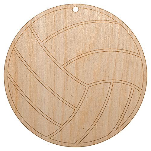 Volleyball Solid Unfinished Craft Wood Holiday Christmas Tree DIY Pre-Drilled Ornament Sniggle Sloth