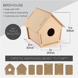 Plaid Birdhouse, Konnectz Unfinished, Easy to Assemble Wood Surface Perfect for DIY Arts and Crafts Projects, 61799 Plaid