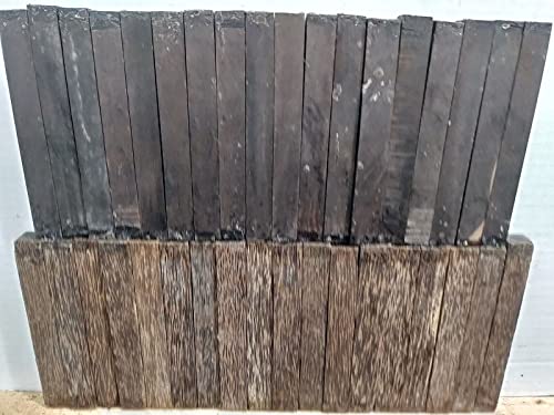 36 Pack, Ebony & Black Palm Pen Blanks Wood Turning 3/4" X 3/4" X 4 & 5" Suitable Wood Pieces for Wood Crafts and Projects