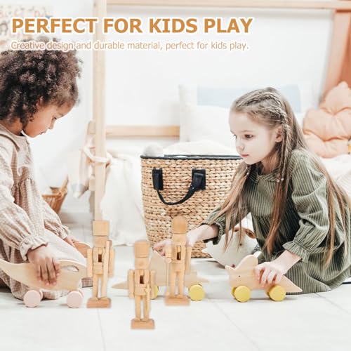 BESPORTBLE 3Pcs Christmas Wooden Unfinished Nutcracker Figurines DIY Blank Unpainted Nutcracker Puppet Nutcracker Soldier Ornament for Christmas BESPORTBLE