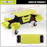 PR1ME Rolling Detailing Creeper Seat, Roller Mechanic Detailing Utility Seat, Rolling Mechanic Stool with Wheels, Removable Tool Trays Drawer, 300 Prime 1