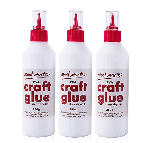 Mont Marte PVA Glue Craft Glue, Fine Tip 250g-3 Pack MONT MARTE