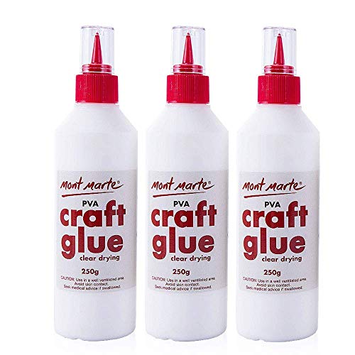 Mont Marte PVA Glue Craft Glue, Fine Tip 250g-3 Pack - WoodArtSupply