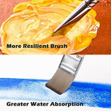 Acrylic Paint Brush Set, Golden Maple 25 PCS Paint Brushes for Acrylic Painting Oil Watercolor & Canvas,Enhanced Synthetic Brush Set with Cloth Roll golden maple