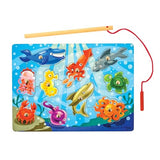 Melissa & Doug Magnetic Wooden Fishing Game and Puzzle With Wooden Ocean Animal Magnets - Magnetic Fishing Game, Ocean Animals Chunky Puzzle For Melissa & Doug