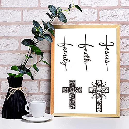 Christian Stencils Painting on Wood, Religious Bible Stencils for Journaling Reusable Motivational Saying Faith God Bible Verse Stencils for Huahui