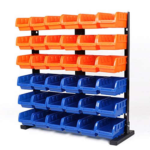 HORUSDY Storage Bins Parts Rack 36Pcs Bin Organizer Garage Plastic Shop Tool, Tools for Men Tools Gif HORUSDY