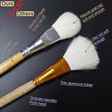 GACDR Gilding Brush Set, 7 Pieces Versatile Goat Hair Blending Mop Brushes for Acrylic Painting Wartercolor Foil Gold Leaf Flakes Sheets GACDR