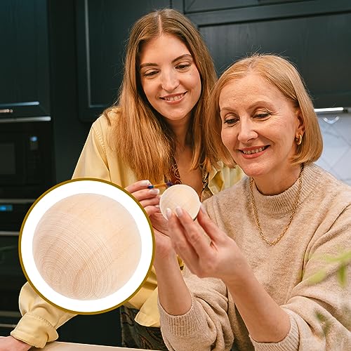 Tofficu 50 Pcs 25MM Wooden Beads for Crafts, Unfinished Wood Beads Bulk Without Holes, Small Wood Loose Beads for DIY Painting Carving Craft Tofficu