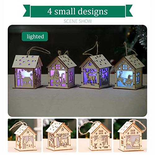 QIAONIUNIU Wood Craft Kits Unfinished Small Houses 3D Cutting Wooden Puzzle Toy for Kids and Adults Build Your Own Perfect Decoration-Including 7 pcs - WoodArtSupply