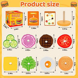 Jumlys Montessori Toys for 2, 3, 4, 5, Year Old, Wooden Burger Stacking Toys, Fine Motor Toys for Kids Boys Girls, Ideal Preschool Educational and Jumlys