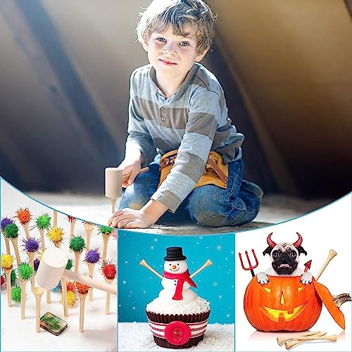 KIHACO Hammering and Pounding Toys for Kids Include 1 Wood Hammer and 30 Bamboo Nails Improve Fine Motor Skills Friendly Natural Wooden Educational KIHACO