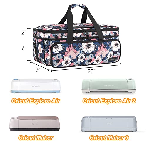 Double-Layer Carrying Case for Cricut Maker 3, Maker, Explore Air 2, Explore 3, Die Cut Machine, Water Resistant Carrying Bag with Cutting Mat - WoodArtSupply