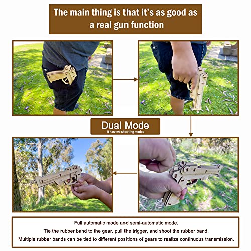 Caliber Gourmet 3D Wooden Puzzle Rubber Band Game Toy DIY Craft Kit, Wood Model Kit for Adults and Kids to Build, Brain Teaser Wooden Jigsaw Puzzles Caliber Gourmet