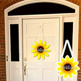 4 Pieces Unfinished Sunflower Wood Cutout Wooden Sunflower Hanging Decor Rustic Sunflower Door Hanger DIY Flower Welcome Sign with Rope for Art Jetec
