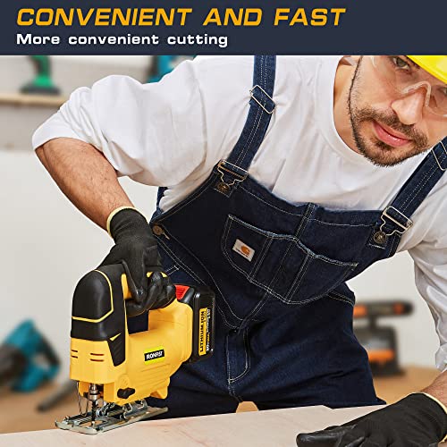 IRONFIST Jig Saw Cordless 20V Lithium Saber saw, Adjustable 4-Position Orbital wood and metal cutting machine Compatible with DEWALT Battery (Tool - WoodArtSupply