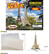 Puzzled 3D Puzzle Eiffel Tower - Wood Craft Construction Model Kit - Fun & Educational DIY Wooden Toy Assemble Model Unfinished Crafting Hobby Puzzle Puzzled
