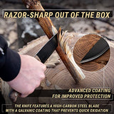 BeaverCraft Bushcraft Knife Full Tang with Leather Sheath Fixed Blade Knives Bushcraft Knife Carbon Steel Bush Knife Camping Knife Survival Camp BeaverCraft
