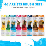 Princeton Real Value, Series 9100, Paint Brush Sets for Acrylic, Oil & Watercolor Painting, Syn-Gold Taklon (Rnd 2, 4, Liner 2/0, Shader 2, 6, PRINCETON ARTIST BRUSH CO.