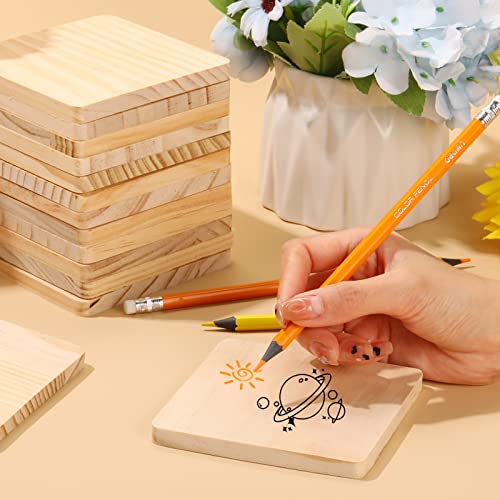 24 Pack Unfinished Wood Coasters, GOH DODD 4" Wood Slices for Nature Crafts & Wedding Decoration, Blank Coasters Wood Kit for DIY Architectural GOH DODD