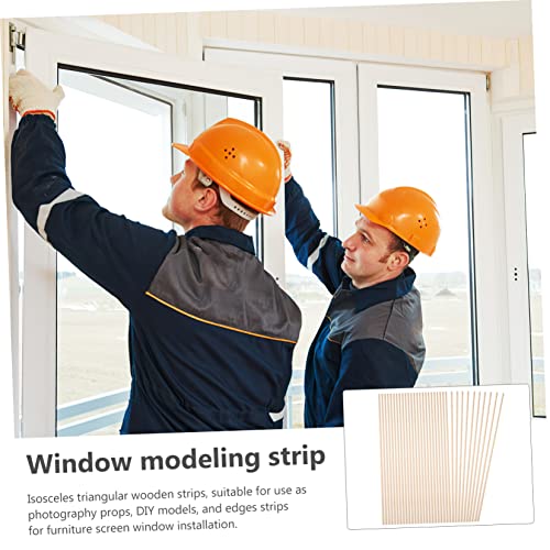 SEWOART 10pcs Triangular Wooden Strip Window Frame Decor Edge Trim Wood Trim Window Screen Extra Sticks Unfinished Wooden Strips Wooden Molding Trim SEWOART